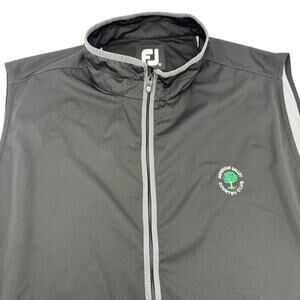 Footjoy Mens Large Solid Black Full Zip Polyester Golf Vest